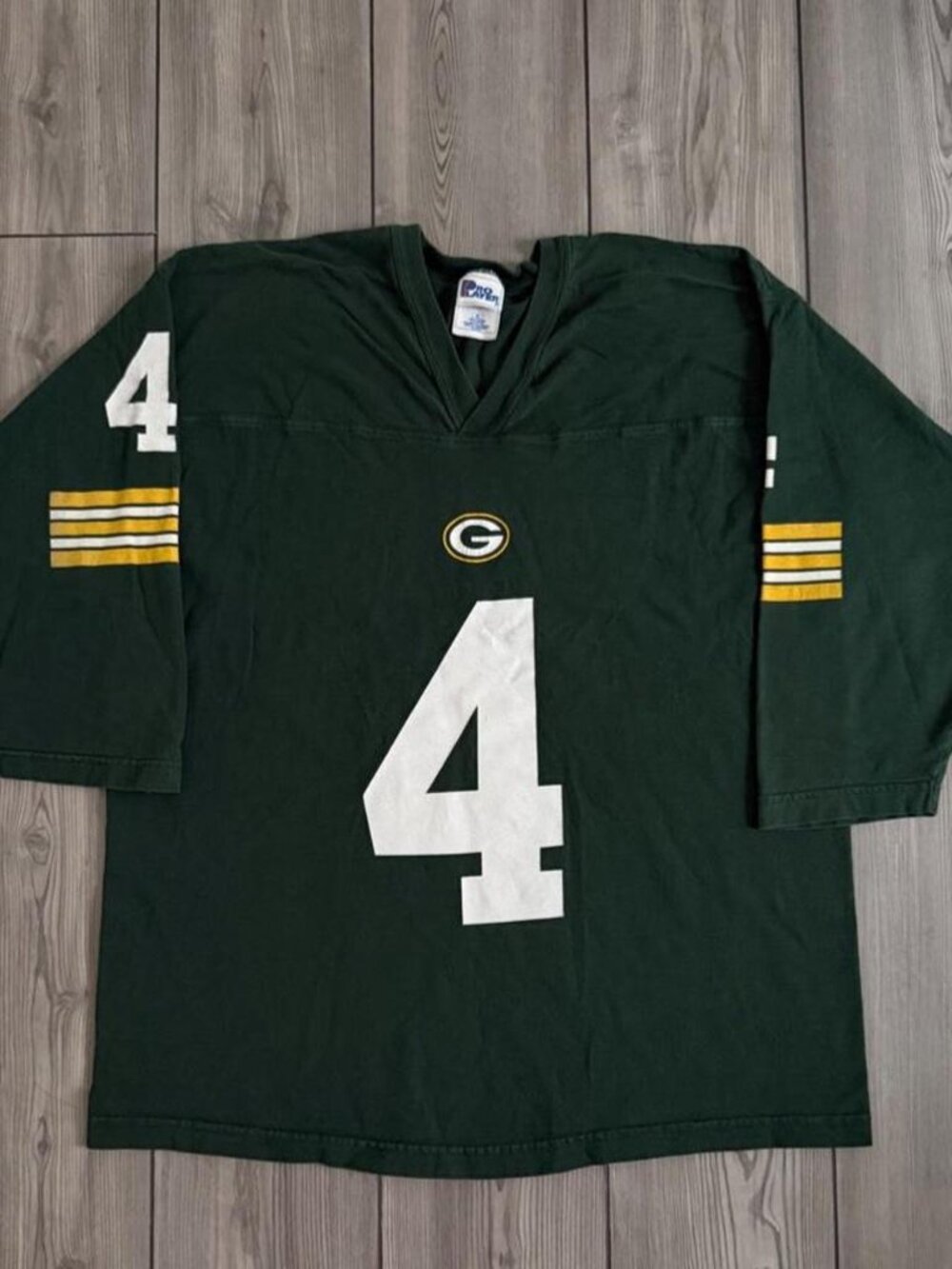 Vintage 90s Pro Player NFL Green Bay Packers Brett Favre Jersey Style Tee